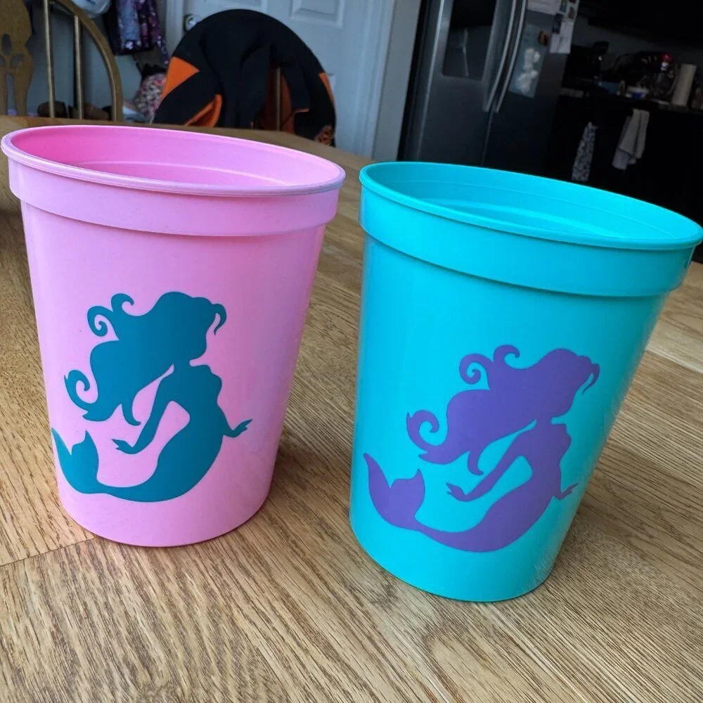 Mermaid Party Cups Set of 4 Pink Green Purple Party Favor Cups